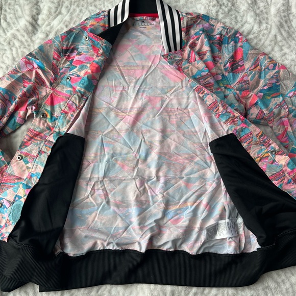 Adidas Women's Vibrant Multicolor Bomber Jacket Size M - Picture 6 of 10